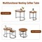 Set of 2 Modern Round Stacking Nesting Coffee Tables for Living Room